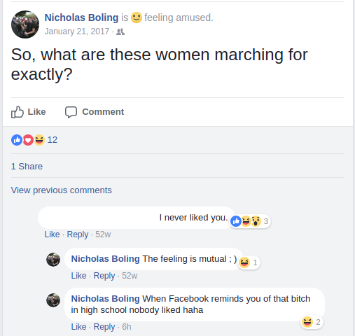 Nick Boling is a misogynist