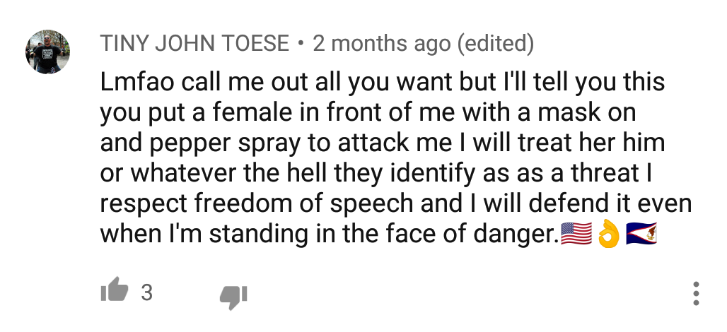 Tiny defends attacking women