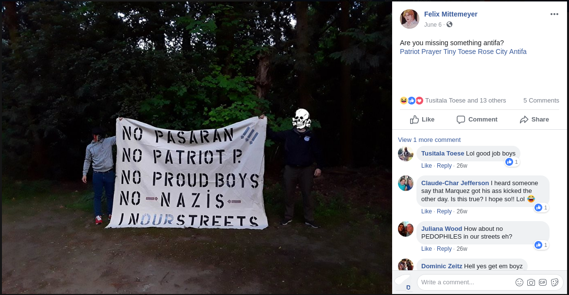 PDX Stormers collaborate with Patriot Prayer.