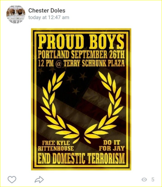 - IMAGE - nazi chester doles promotes proud boys event